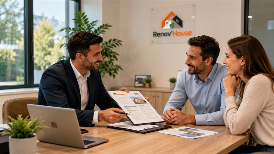 Conseiller Renov'House avec un dossier