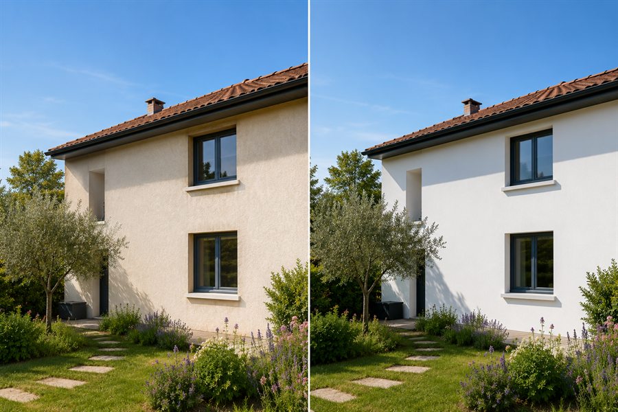 Chantier d'isolation avant après